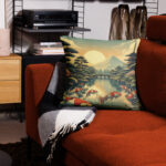 Housse de Coussin Paysage Japonais