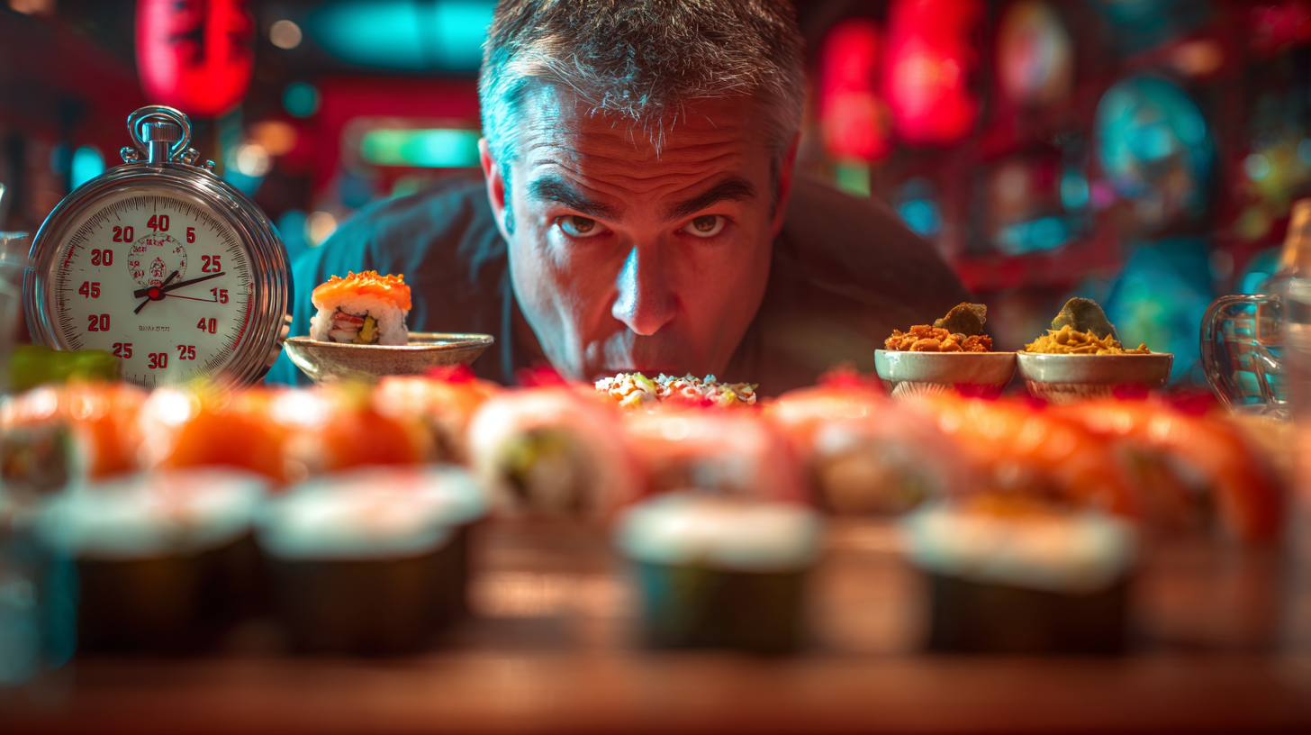 Record du monde insolite : cet homme a mangé un nombre hallucinant de sushis en un temps record !